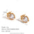 Fashion Flower Geometric Stainless Steel 18K Gold Plated Stud Earrings