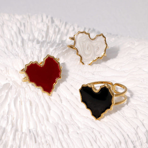 Minimalist Heart Heart Stainless Steel Electroplating Rings