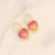 Women IG Style Heart Copper Stud Earrings