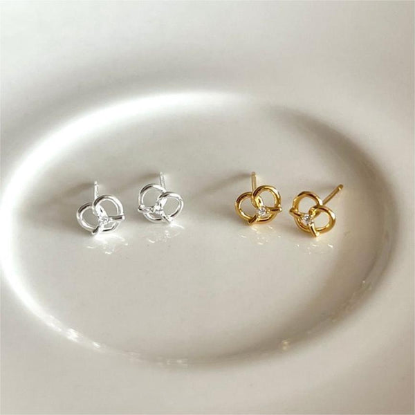 925 Sterling Silver Korean Geometric Text Letter Number Silver Electroplating Stud Earrings