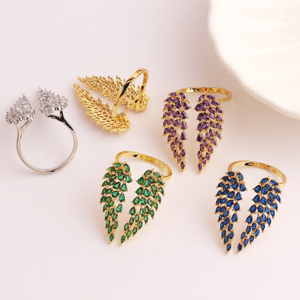 Moderate Luxury Women Wing Copper Electroplating Stud Earrings