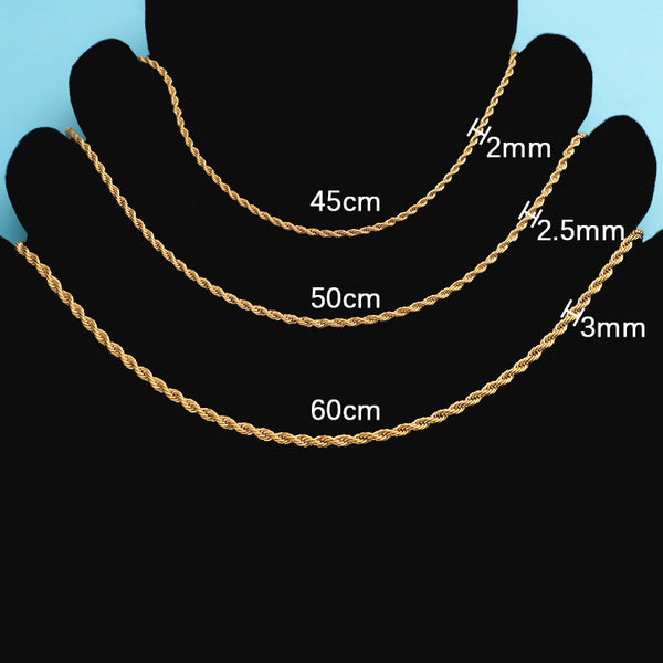 Expressive Wave U-Shape Titanium Steel Electroplating Necklaces