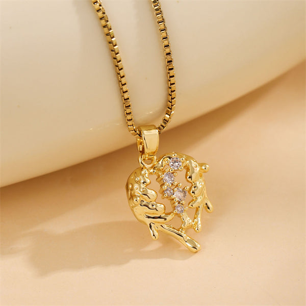 Minimalist Heart Stainless Steel Electroplating Necklaces