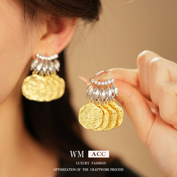 Luxurious Tassel Geometric Alloy Electroplating Earrings