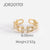 Women IG Style Geometric Copper 18K Gold Plated Rings