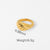 Women IG Style Pleated Stainless Steel 18K Gold Plated Rings