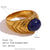 Minimalist Fashion Circle Geometric Stainless Steel 18K Gold Plated Rings