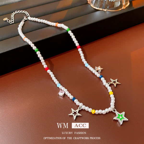 Versatile Star Geometric Alloy Electroplating Necklaces