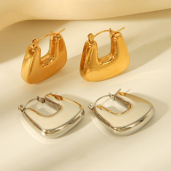 IG Style Geometric Stainless Steel Electroplating Earrings