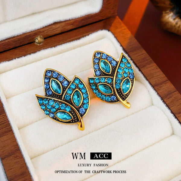 Medieval Leaf Geometric Leaf Metal Electroplating Earrings