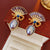 Medieval Fan-Shape Geometric Alloy Electroplating Earrings