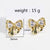 Niche Stripe Bowknot Copper Electroplating Stud Earrings