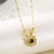 Korean Women Geometric Metal Titanium Steel Diamond Inlay Necklaces