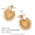 Fashion Round Circle Geometric Heart Stainless Steel 18K Gold Plated Earrings