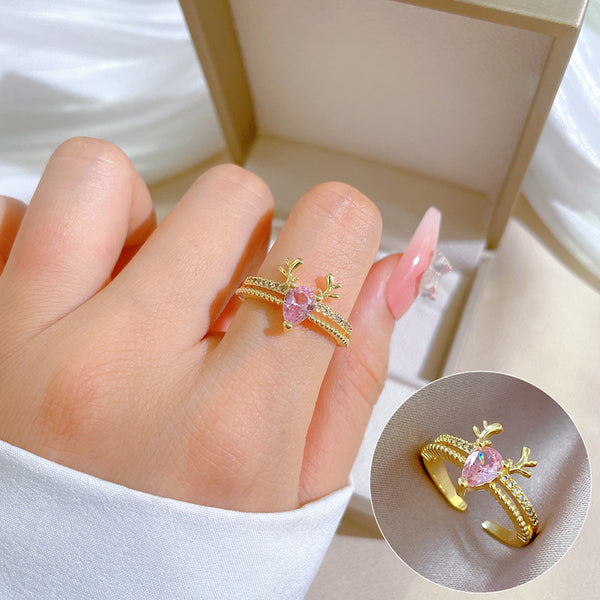 Women Cartoon Crown Brass Electroplating Rings