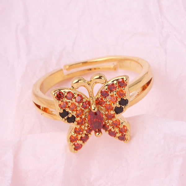 Moderate Luxury Women Butterfly Bowknot Copper Electroplating Rings