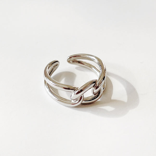 Women IG Style Knot Heart Silver Silver Plating Rings