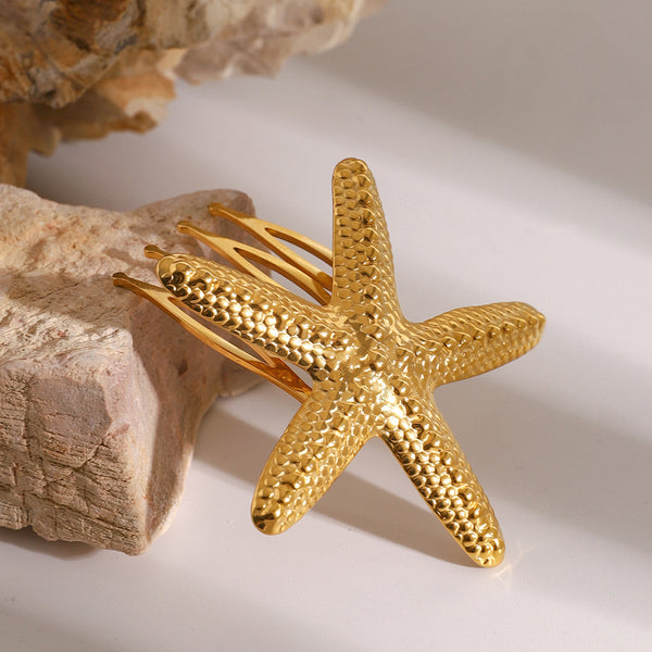 Starfish Pattern Animal Chinese Zodiac Stainless Steel Electroplating Hair Pins