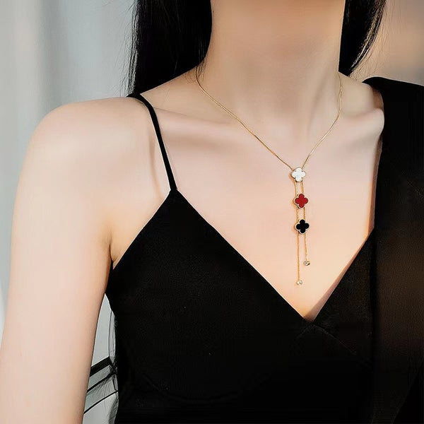 IG Style Geometric Titanium Steel 18K Gold Plated Necklaces