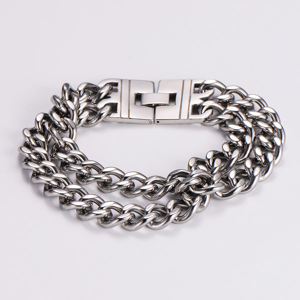 Expressive Men Stripe Geometric Stainless Steel Electroplating Bracelets