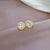 Korean Cosmos Geometric Titanium Steel Electroplating Earrings