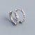 925 Sterling Silver Minimalist Round Geometric Silver Diamond Inlay Stud Earrings