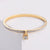 Women Korean Metal Diamond U-Shape Titanium Steel Electroplating Bangles