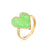 Cute Women Heart Geometric Copper Inlay Rings