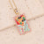 Women Retro Vintage Metal Fruit Copper Zircon Inlay Pendants