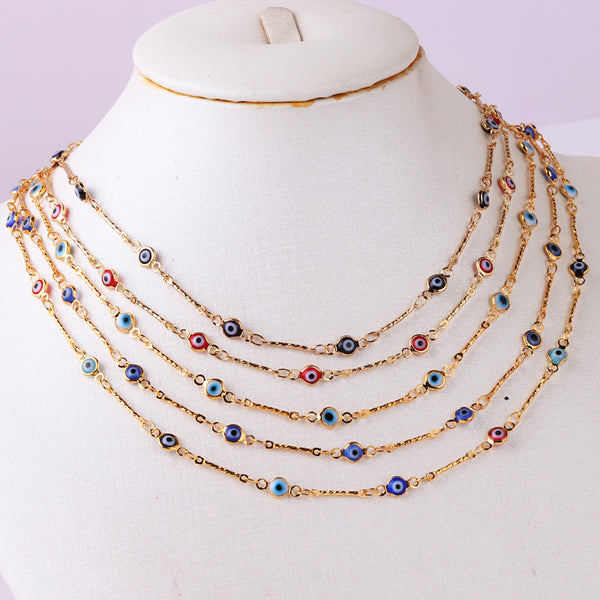 Women Round Polka Dot Geometric Copper Electroplating Necklaces