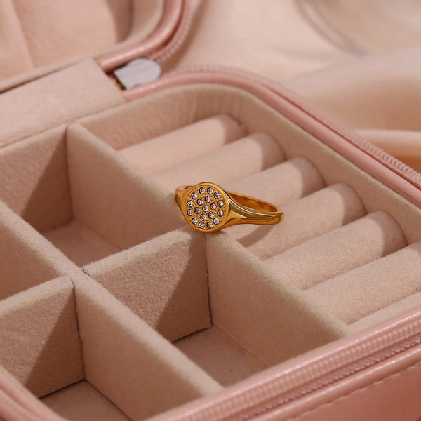 Minimalist Fashion Geometric Stainless Steel 18K Gold Plated Rings