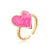 Cute Women Heart Geometric Copper Inlay Rings