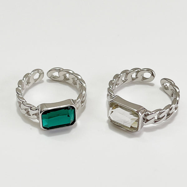 925 Sterling Silver Silver Gemstone Inlay Rings