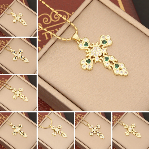 Fashion Cross Copper Electroplating Pendants