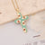 Women Retro Vintage Eye Cross Copper Oil Dripping Pendants