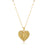 Korean Women Geometric Metal Heart Titanium Steel Diamond Inlay Necklaces