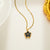 Japanese / Korean Snowflake Geometric Titanium Steel 18K Gold Plated Necklaces