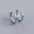 925 Sterling Silver Moderate Luxury Round Geometric Silver Diamond Inlay Stud Earrings