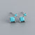 925 Sterling Silver Korean Quadrilateral Geometric Silver Diamond Inlay Stud Earrings