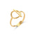 Women Fashion Stripe Geometric Stainless Steel 18K Gold Plated Rings