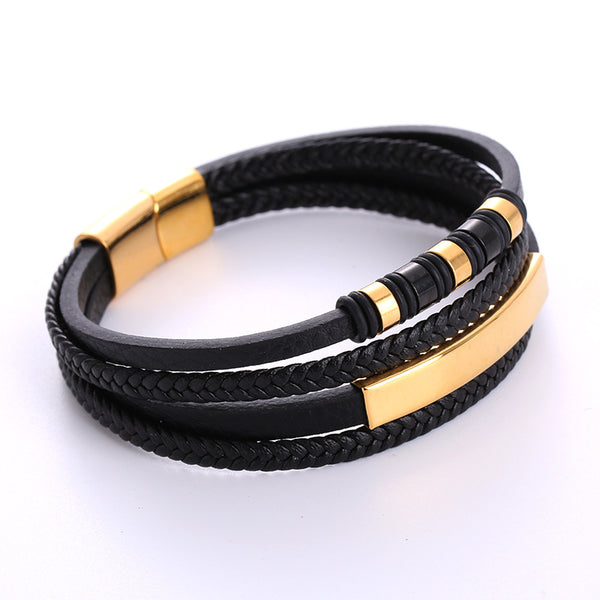 Cute & Edgy Men Irregular Rhombus Titanium Steel Electroplating Bracelets