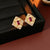 Luxurious Quadrilateral Rhombus Geometric Flower Copper Zircon Inlay Earrings