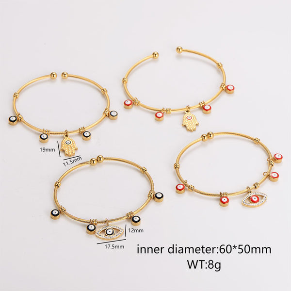 Natural Women Number Text Letter Stainless Steel Resin Bangles