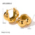 IG Style Round Geometric Stainless Steel 18K Gold Plated Earrings