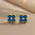 Moderate Luxury Four-leaf Clover Titanium Steel Stud Earrings