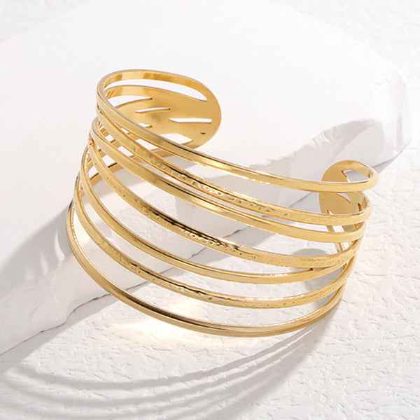 Stripe Stainless Steel Electroplating Bangles