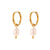 Fashion Pearl Geometric Stainless Steel 18K Gold Plated Earrings