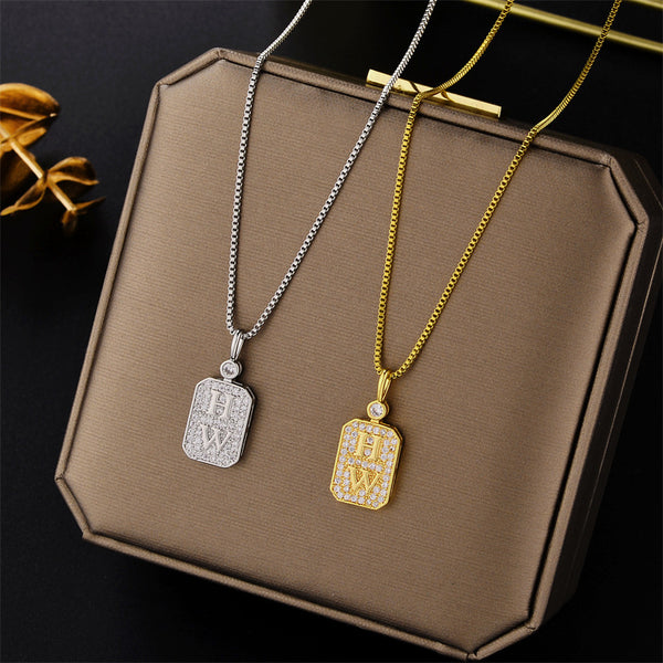 Geometric Titanium Steel 18K Gold Plated Necklaces