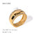 IG Style Tennis / Diamond Line Stainless Steel 18K Gold Plated Rings