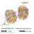 Stripe Wave Stainless Steel Electroplating Stud Earrings